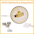 GoHooked transparent acrylic LED tea light candle base with on-off button and 3 LR44 batteries included.