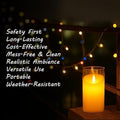 GoHooked set of 3 transparent acrylic LED tea light candles with flickering flame effect, perfect for home decor.
