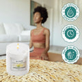 GoHooked white scented candle with lemon tart fragrance, 120 gm, 35-hour burn time, natural essential oil for aromatherapy.