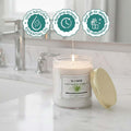GoHooked white glass jar lemongrass aroma candle with 100% natural essential oil and 40-hour burn time.