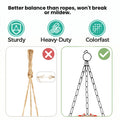 GoHooked light blue plastic hanging pot with metal chain, sturdy and heavy-duty compared to rope.
