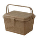 Go Hooked Kids Picnic Storage Basket with Lid & Snap Lock | Multipurpose Toys, Diaper & Essentials Organizer | Durable Plastic Storage Basket with Handle for Home & Travel (Light Brown)