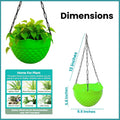 GoHooked light green plastic hanging planter with a diamond pattern and metal chain. 8.5 inch diameter.