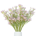 GoHooked light pink artificial baby's breath flowers made of soft rubber and plastic with flexible stems for floral arrangements.