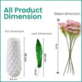 GoHooked light pink artificial baby's breath flowers with a white vase and green fern leaf. Realistic floral decor.