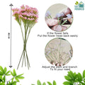 GoHooked 5pcs light pink artificial baby's breath flowers with flexible stems for floral arrangements and decor.