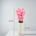 GoHooked light pink artificial flowers in a textured white ceramic vase, 60cm tall.