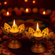 Lotus Tealight Holder Set of 2pcs Hand‑Crafted Metal Candle Stand in Matte‑Gold Finish