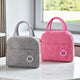 Go Hooked Lunch Bag Pack of 2 for Office, School & Travel | Reusable Oxford Cloth Thermal Tote | Leakproof Lunch Box Carry Bag with Handle for Men & Women (Grey-Pink)