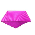 GoHooked magenta plastic hanging flower pot with a unique twisted design, ideal for balconies and gardens.