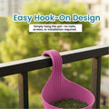 GoHooked magenta plastic railing planter, 12 inches, easy hook-on design for balconies, pack of 3.