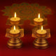 Go Hooked Metal Tealight Candle Holder Set of 4pcs Square Floral Cut Diya Stand for Tabletop, Mandir & Festival Decor – Matte Gold Finish for Diwali, Pooja, Home Temple & Gift Use