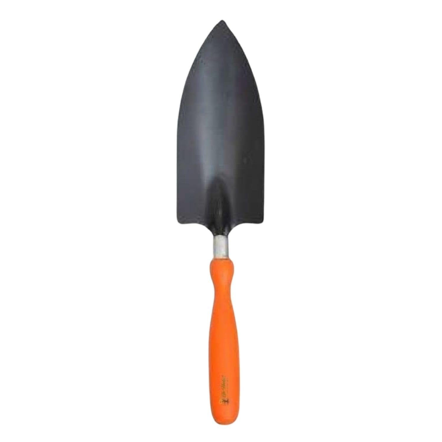 GoHooked orange and black metal garden transplanter trowel with ergonomic handle for precision planting.