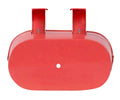 GoHooked red metal oval hanging planter, 12 inch, set of 5. Features a drainage hole.
