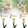 GoHooked black metal plant stakes support single stem flowers like roses and tulips. Pack of 5, 16 inches tall.