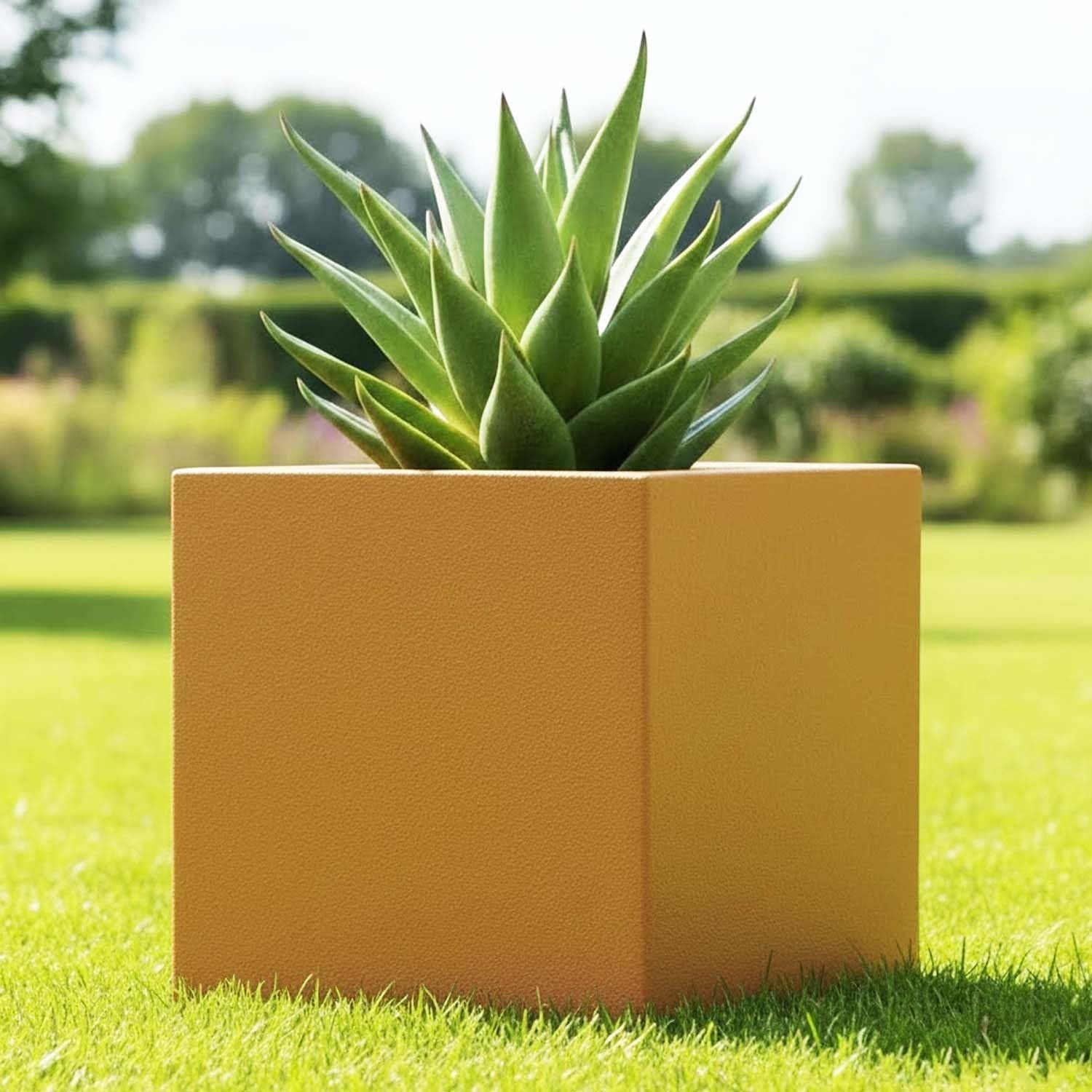 Go Hooked Home Decor Planter 12 Inch for Home & Office | Modern Indoor Planter for Living Room, Bedroom & Balcony | Decorative Planter Perfect for Artificial & Live Plants (Cube, White)