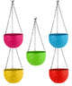 Go Hooked Multicolor Round Rattan Woven Plastic Flower Hanging Planter/Beautiful Round Gamla Pot/Flower Hanging Pot (Set of 5)