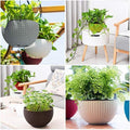 GoHooked multicolor woven-look plastic hanging planters with chains. Set of 10.