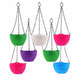 NIPSA Home Haning Planters Plastic Hanging Pots for Plants Balcony, Garden, Home (Pack of 7, Multicolored Pots, Chain Included, 7.5 x 5.5 Inch)