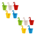 Go Hooked multicolor plastic hanging pots with hooks, ideal for balconies and small spaces. Pack of 10.