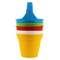 GoHooked Multicolor plastic hanging pots for balcony, set of 10. Ideal for herbs, flowers, and small plants.