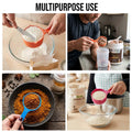 GoHooked multicolor plastic measuring cups set of 5 for baking and cooking with clear measurement markings.