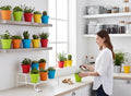 GoHooked multicolor 5-inch plastic plant pots with ribbed texture, ideal for indoor/outdoor use. Pack of 20.