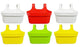 Go Hooked Multicolor 14" Double Hook Railing Planter, Garden Railing Pots, Hanging Pots for Plant Balcony Railing-Set of 6