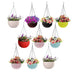Go Hooked Multicolour Hanging Pots, 7.1 Inch Diameter, 4.8 Inch Height, 3 mm Thickness, 13 Inch Chain, 10 Pieces