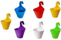 GoHooked multicolour plastic hanging planters, pack of 7. Ideal for herbs and flowers.