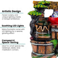 Go Hooked multicolour polyresin tabletop waterfall fountain with LED lights and adjustable speed control.