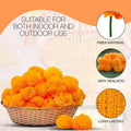 GoHooked orange artificial marigold flower garlands, made of fiber material, perfect for festive and home decor.