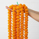 Go Hooked Artificial Flowers | Marigold Fluffy Flowers | String Garlands | Special Occasion Decoration | Home Decor Party | Festival Theme Decorative | 5 Feet Each | Orange | Pack of 5