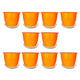 Go HookedPlastic Duro Flower Pot for Gardening, Indoor/Outdoor Planter-Orange (8 Inch)(Pack of 10 with Tray)
