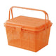 Go Hooked Kids Picnic Storage Basket with Lid & Snap Lock | Multipurpose Toys, Diaper & Essentials Organizer | Durable Plastic Storage Basket with Handle for Home & Travel - Orange