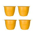 Go Hooked Plastic Planter Pots Set of 4 | Flower Pots Perfect for Home, Office & Garden Dcor | 10 Inch Duro Pot for Indoor & Outdoor Plants | Stylish & Modern Design Plant Containers