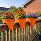 Go Hooked Flower Pots | Railing Pots | Hanging Planters | Flower Pots | 12 Inch | Green | Set of 3