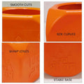 GoHooked orange plastic square Tulsi plant pot with Hindu religious symbols, lightweight and durable for home or pooja room.
