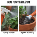 GoHooked orange plastic 1L watering can with spray nozzle and shower head for indoor plants