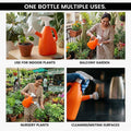 GoHooked orange 1-litre plastic watering can with spray bottle and shower head, adjustable nozzle for indoor plants, balcony, and nursery.