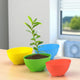 Go Hooked Oval Plant Pot Lightweight Polymer Small Flower Pot Set of 4pcs Decorative Planter for Balcony, Office Desk, Indoor Plants, Succulents & Bonsai, 22 x 13.5 x 11 cm
