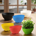 GoHooked set of 6 multicolor oval polymer plant pots, lightweight and decorative for indoor/outdoor use.