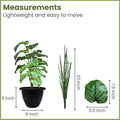 GoHooked Philodendron Mamei artificial plant with 12 green patterned leaves in a black nursery pot.