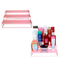 GoHooked pink 3-tier metal standing rack organizer for countertop, bathroom, or vanity storage. Holds cosmetics, spices, and essentials.