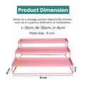 GoHooked pink 3-tier step standing rack made of powder-coated iron for kitchen, pantry, or bathroom storage.