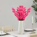 GoHooked pink artificial flowers in a white textured vase, perfect for home and office decor.
