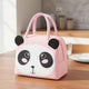Go Hooked Kids Lunch Bag with Panda Face Design | Pink Thermal Insulated Oxford Cloth Lunch Tote with Black Ears | Reusable Cute Animal Lunch Box for School, Office, Picnic & Travel