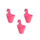 Go Hooked Plastic Hanging Planter for Plants, Railing Flower Pots, Pot Diameter (22 cm), Pot Height (17 cm) (Set of 3)(Pink)
