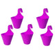Go Hooked Plastic Hanging Planter for Plants, Vertical Gardens, Modern Living, Greenery, Compact Living Spaces, Railing Flower Pots, Pot Diameter (22 cm), Pot Height (17 cm) (Set of 5) (Pink)