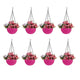 Go Hooked Hanging Plastic Pot | Pink | Diameter 7.1 Inch | Height 4.8 Inch | Thickness 3 mm | Chain Length 13 Inch Approx. | 8 Pieces
